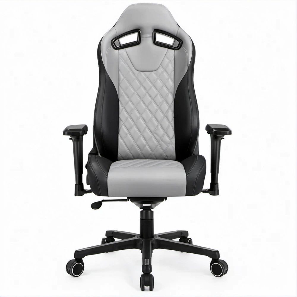 Gamingstuhl Schwarz/Grau, 65 x 65 x 119–129 cm