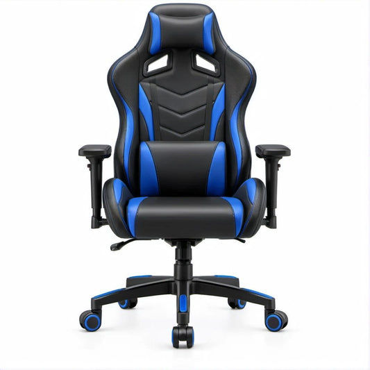 Gamingstuhl im Racing-Design Schwarz/Blau, 65 x 65 x 120–130 cm