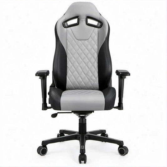 Gamingstuhl Schwarz/Grau, 65 x 65 x 119–129 cm