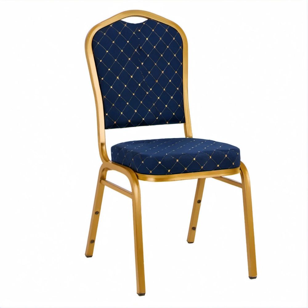 Gepolsterter Stuhl Dunkelblau/Goldfarben 45 × 50 × 92 cm